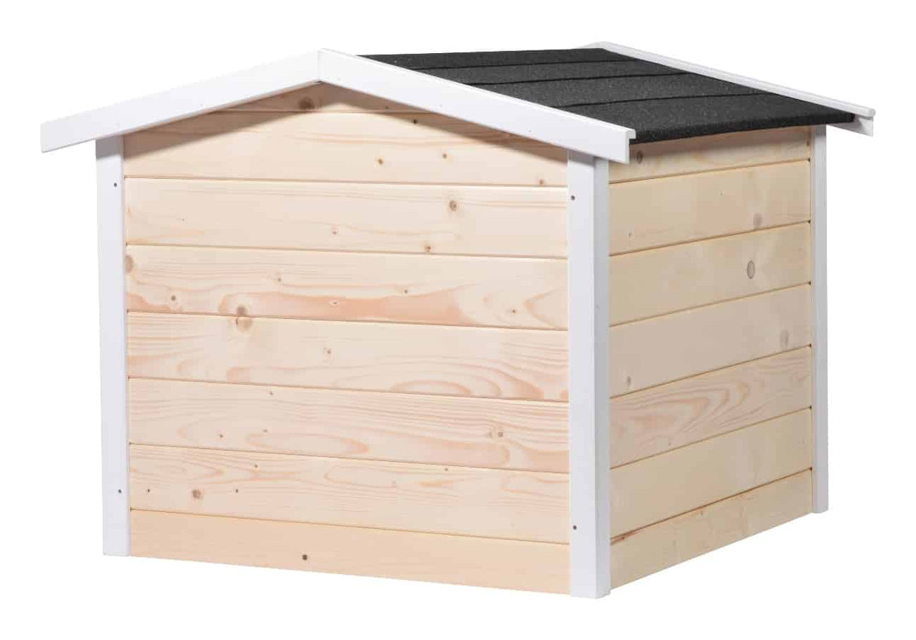 Dobar Oslo Mähroboter-Garage Spitzdach – Pinienholz – Braun – 680 × 520 × 760 mm