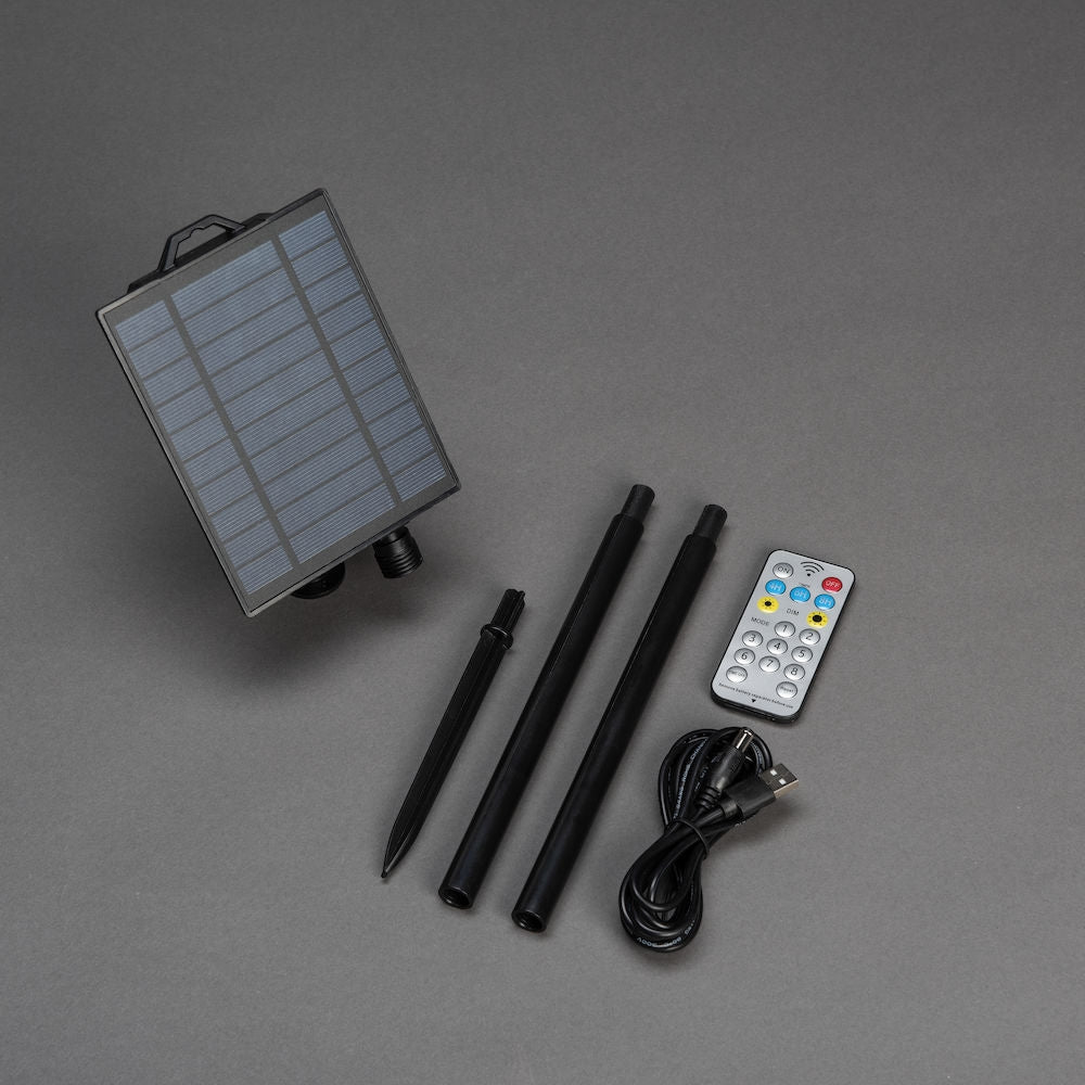Konstsmide Solar-Lichterkette – 1800 K – IP44 – Timer 4–8 h, dimmbar, Fernbedienung – Schwarz, Kunststoff