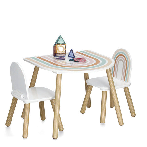 Zeller Present 3-teiliges Bistro-Set mit 2 Stühlen – mehrfarbig – MDF – Tisch 55 × 55 × 45 cm – für den Innenbereich