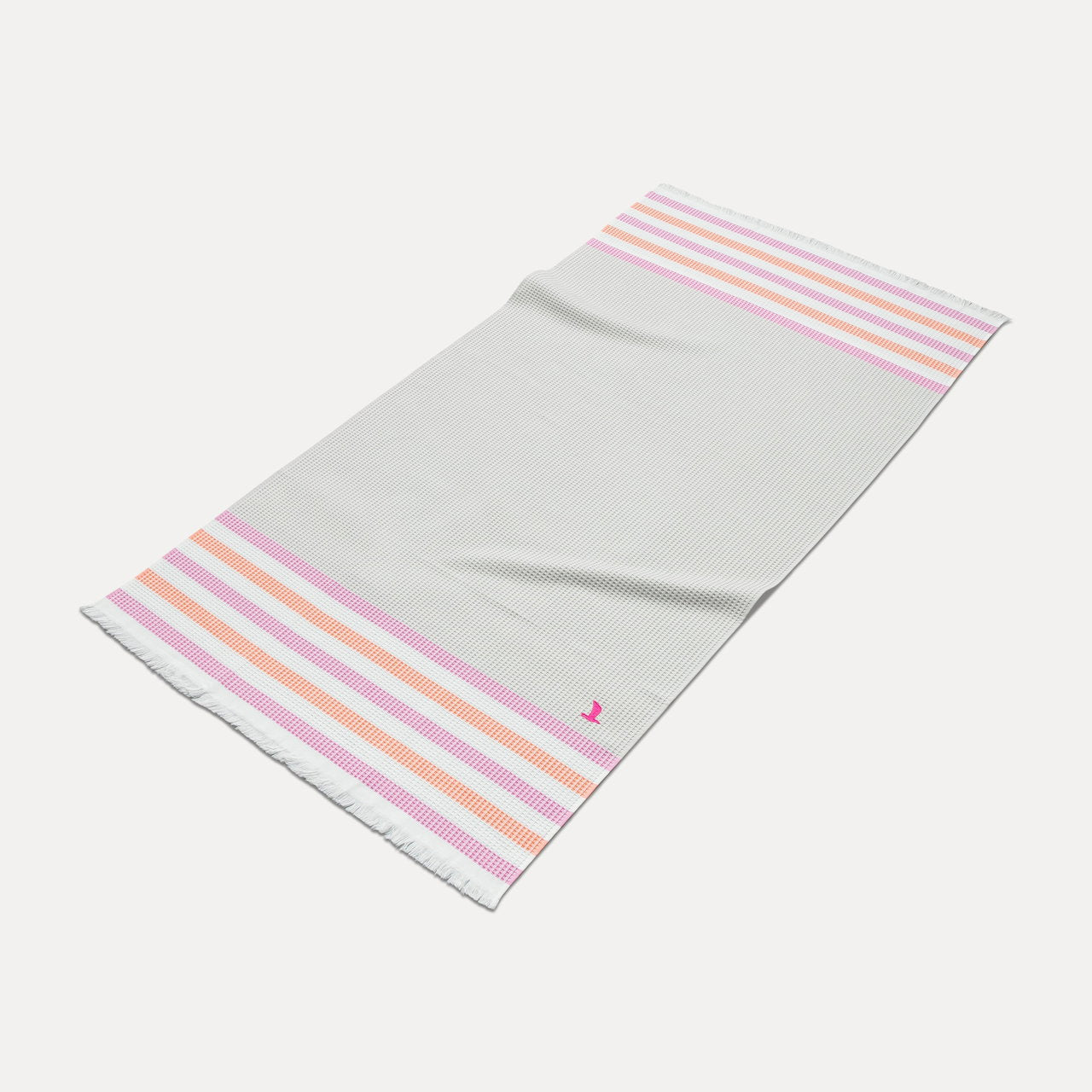 Möve Strandtuch Summer Daylight – 90 × 180 cm, Weiss, Violett, Orange, Baumwolle, 270 g/m²