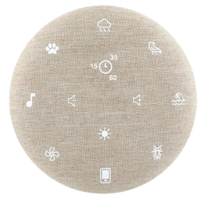 Terraillon Zen Box Kids Musikspielzeug – Weissrauschen-Generator, 7 Melodien, Bluetooth, USB-C – Grau/Beige