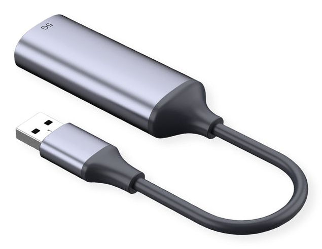 VALUE 12.99.1127 Netzwerkadapter USB-A zu RJ-45 – 5 Gbit/s – Schwarz/Silber