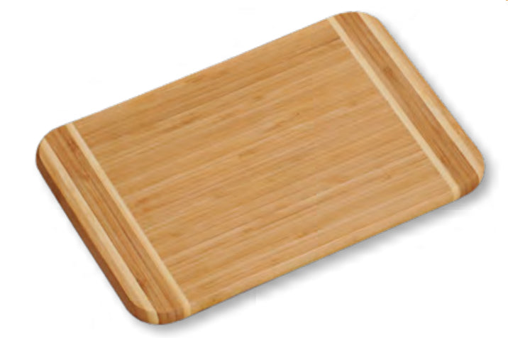 Kesper Schneidebrett 29 × 19 × 1,6 cm, Bambus, mit Saftrille, Braun