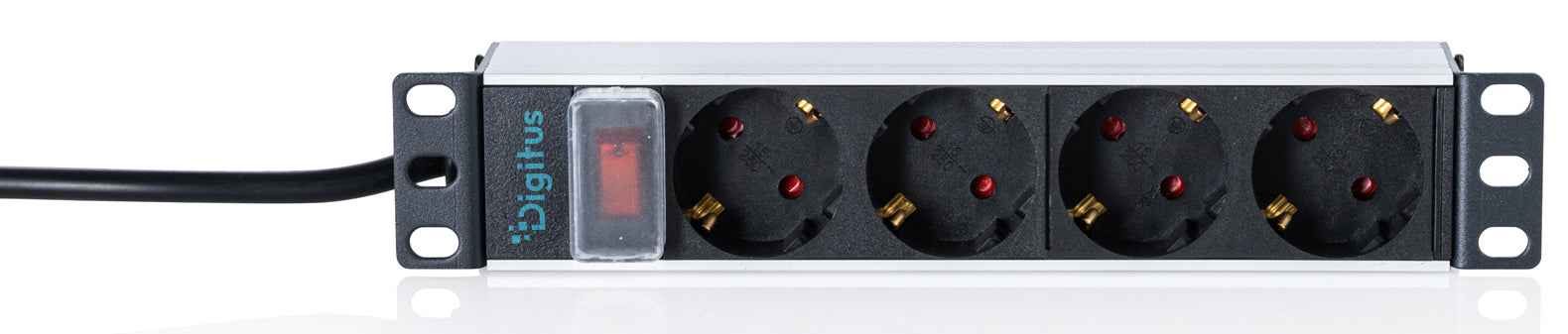 Digitus Rack-PDU – 1U horizontal, 4× Typ F, 2 m, mit Schalter, 230–250 V/16 A, 4000 W