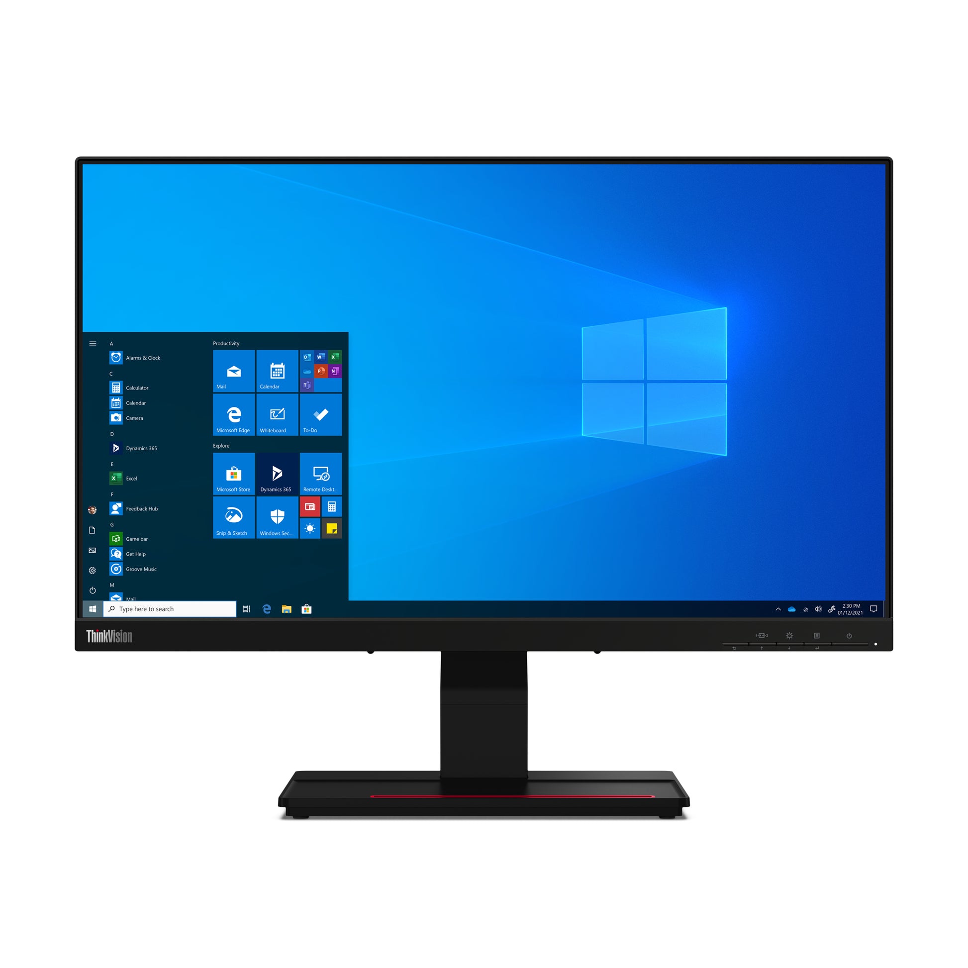 Lenovo T24t-20 – Monitor, 23,8", 1920 × 1080 (Full HD), Touch, VGA, HDMI, DisplayPort