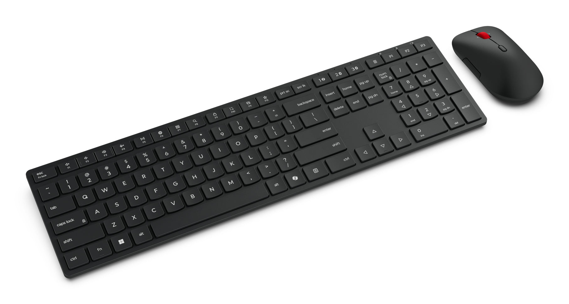 Lenovo Tastatur- und Maus-Set – Bluetooth & 2,4 GHz (USB-A Empfänger) – Schwarz
