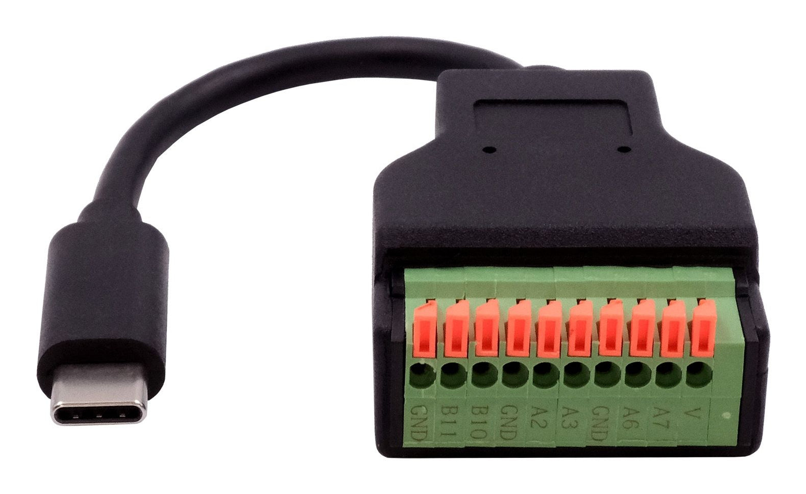 EXSYS EX-49125 Adapter USB-C zu 10-poligem Terminalblock – USB 3.2 Gen 1 (5 Gbit/s), 0,15 m – Schwarz