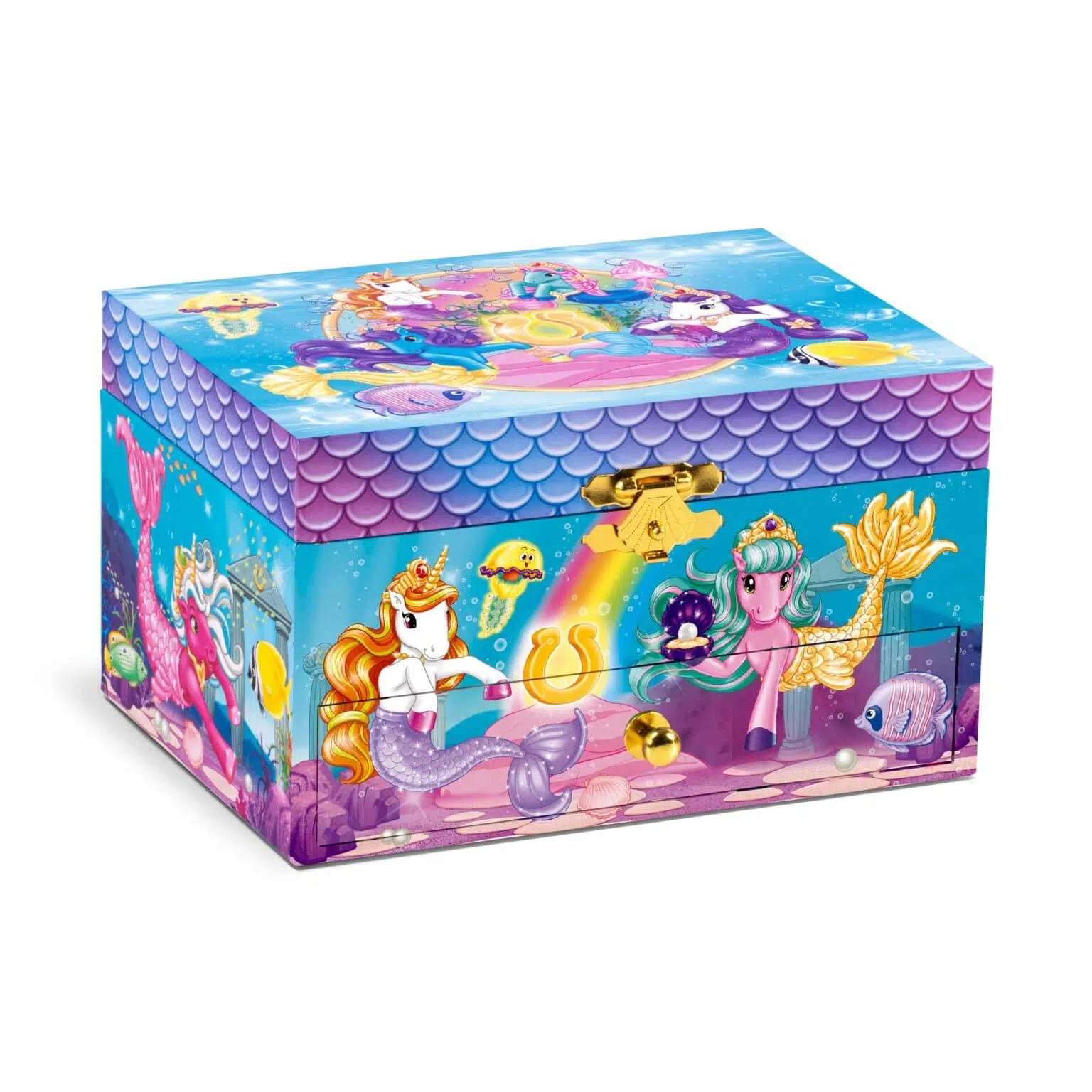 CRAZE Galupy Mermaid Aufbewahrungsbox – türkis – mit Spieluhr, für Kinder