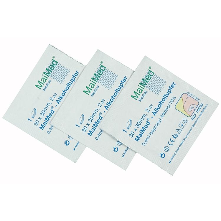 MaiMed Alkoholtupfer – Isopropylalkohol 70 %, 100 Stück