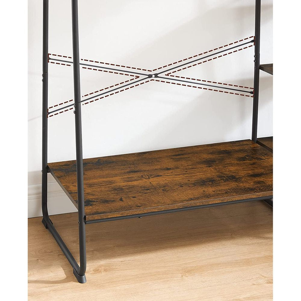 Vasagle Kleiderständer – 5 Ebenen, Stahl/Spanplatte, Schwarz/Braun, 120 × 45 × 160 cm, Traglast 220 kg
