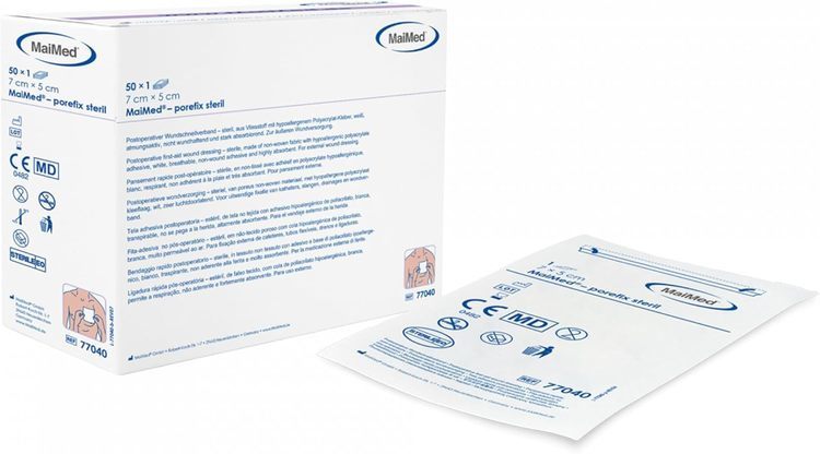 MaiMed Porefix Kompressen – 50 × 70 mm, 50 Stück, steril