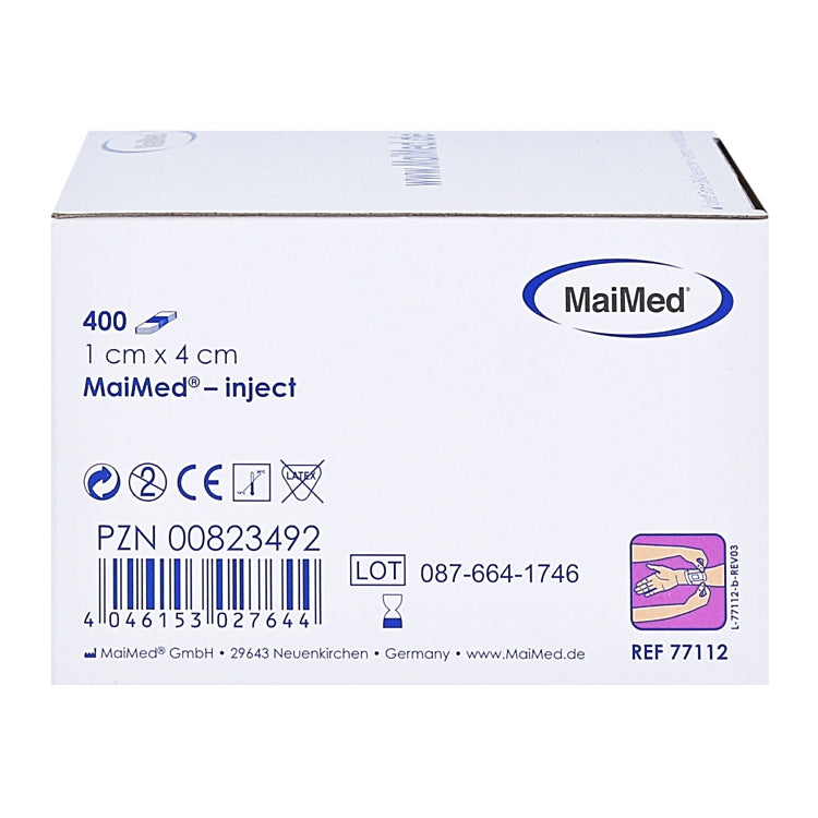 MaiMed Injection Pflaster – 10 × 40 mm, 400 Stück, hypoallergen, wasserabweisend