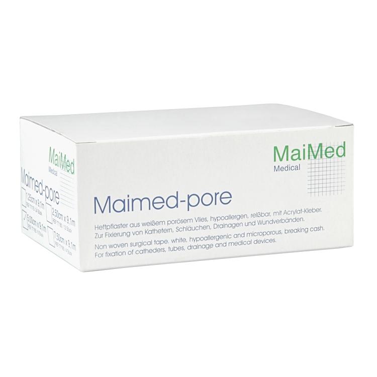 MaiMed Heftpflasterrolle – 50 mm × 9,1 m, zuschneidbar, inkl. 6 Rollen, weiss