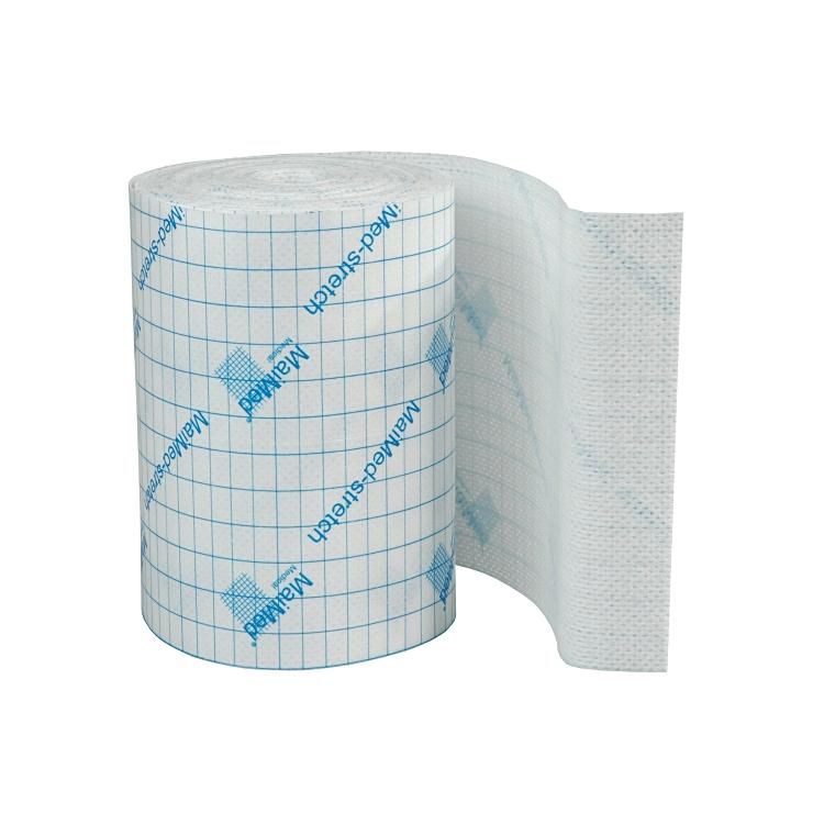 MaiMed Binde Stretch – 100 mm × 10 m, weiss, hypoallergen, 1 Rolle