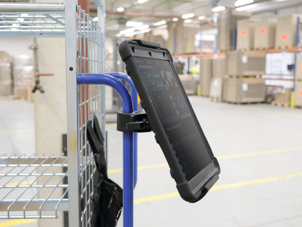 Durable Tablet-Tischhalterung – für 7,0–13,0″, verstellbar 160–275 mm, 360° drehbar – Schwarz