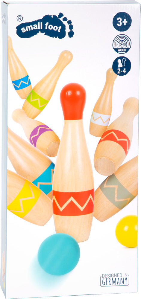 Small foot Kegelspiel – 11-teilig – ab 3 Jahren – Holz, mehrfarbig