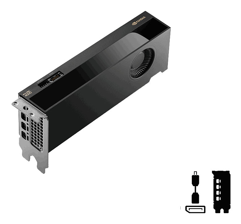 PNY RTX Pro 4000 Blackwell – PCIe Grafikkarte – 24 GB GDDR7, PCIe x8 5.0, 4×Mini-DP 2.1b, 2 Slots, 70 W