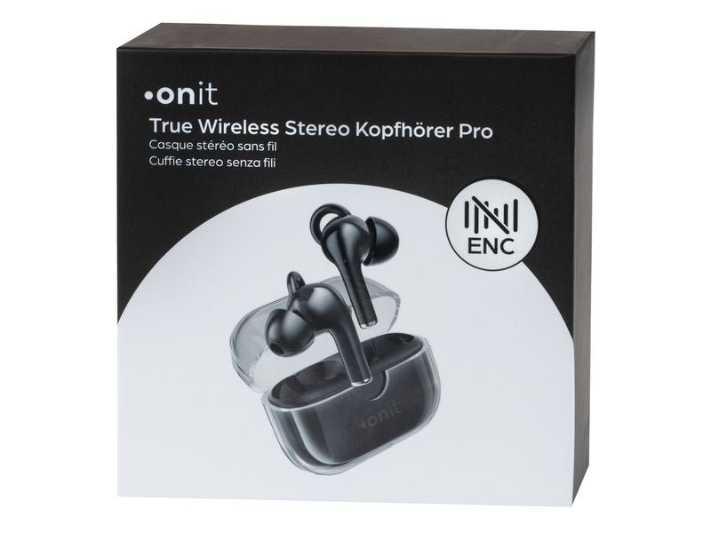 ONIT TWS Headset Pro ENC – True Wireless In-Ear Headset – Bluetooth 5.3, USB-C – Schwarz – bis 4 h