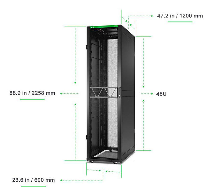 APC NetShelter SX – 19" Netzwerkschrank 48U, abschliessbar, 600 × 1200 × 2258 mm, schwarz