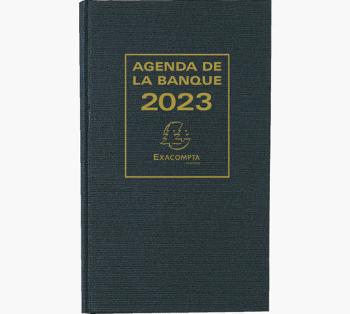 Exacompta Banquier – Tagesagenda 2027, 1 Tag/2 Seiten, 17,5 × 28 cm, Softcover, Schwarz