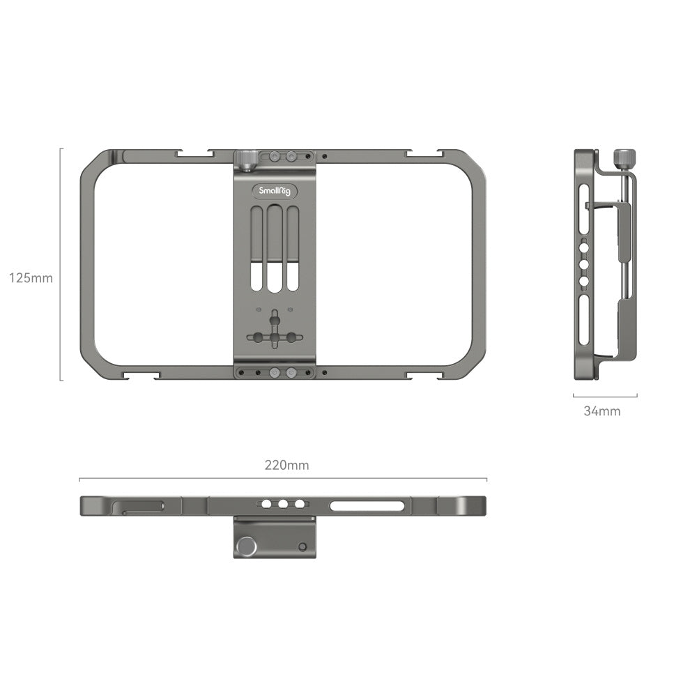 SmallRig 2791B Universal Handy Käfig – Foto-/Video-Griff – Schwarz
