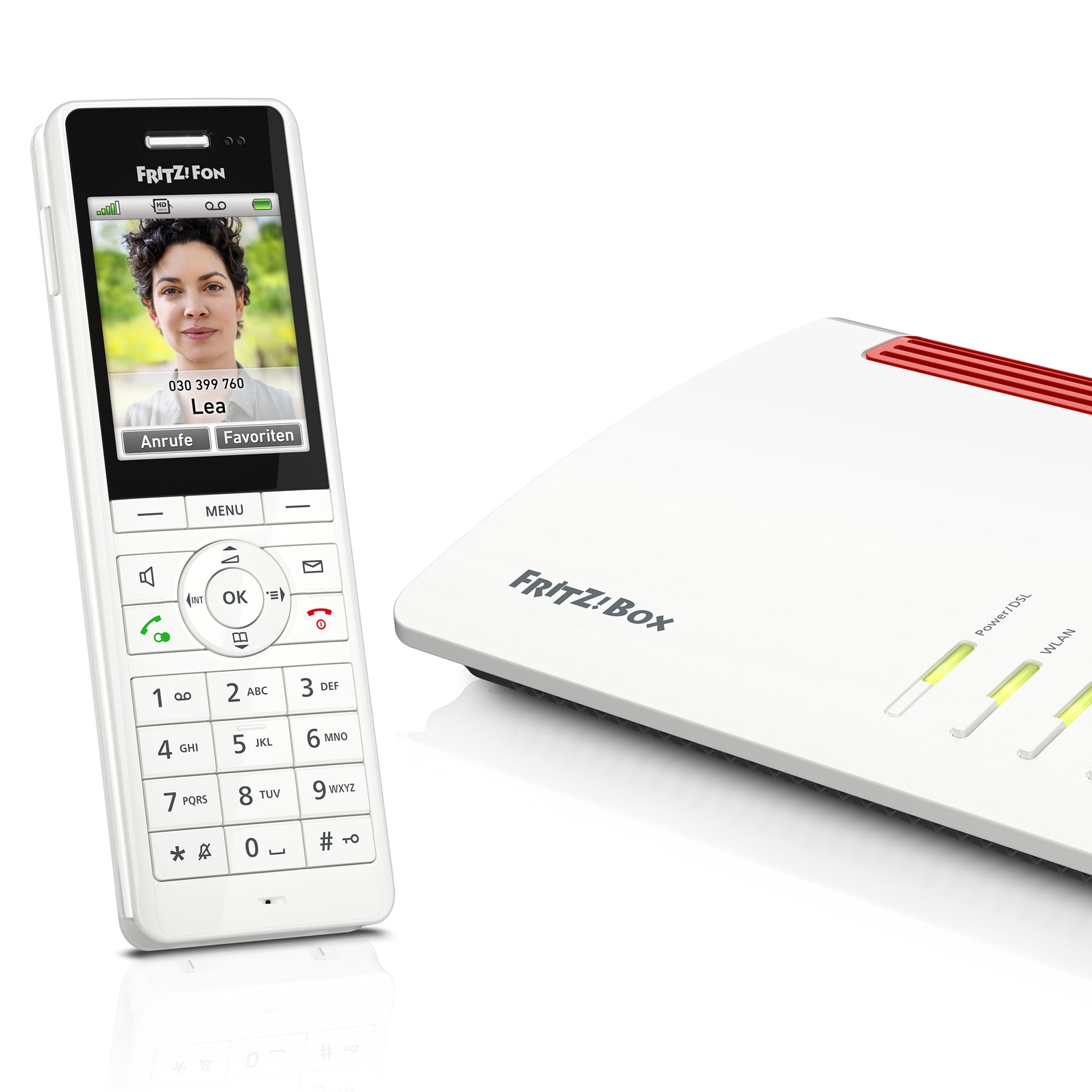 FRITZ! AVM FRITZFon X6 – DECT-Telefon mit Basis, mit AB, weiss