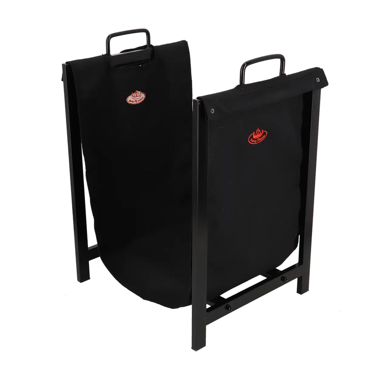 Esschert Design FF575 Aufbewahrungskorb – Stahl/Canvas – Schwarz – für Brennholz-Kamin – 380 × 610 × 380 mm