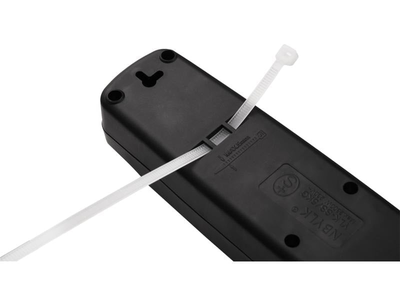 Furber. Steckdosenleiste – 4× T13, 1,5 m, ohne Schalter, schwarz