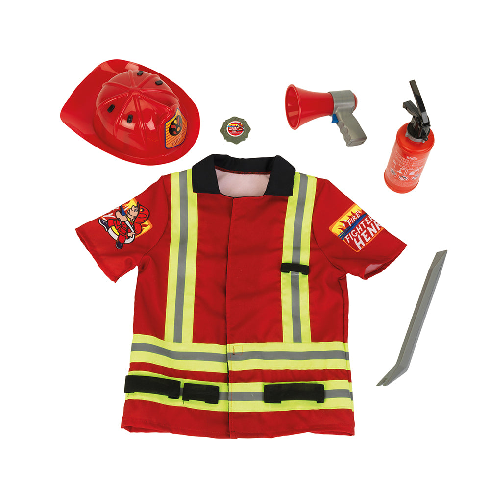 Theo Klein Feuerwehrkostüm – Einheitsgrösse, 53,0 cm Breite – ab 3 Jahren – Textil, Kunststoff – Rot