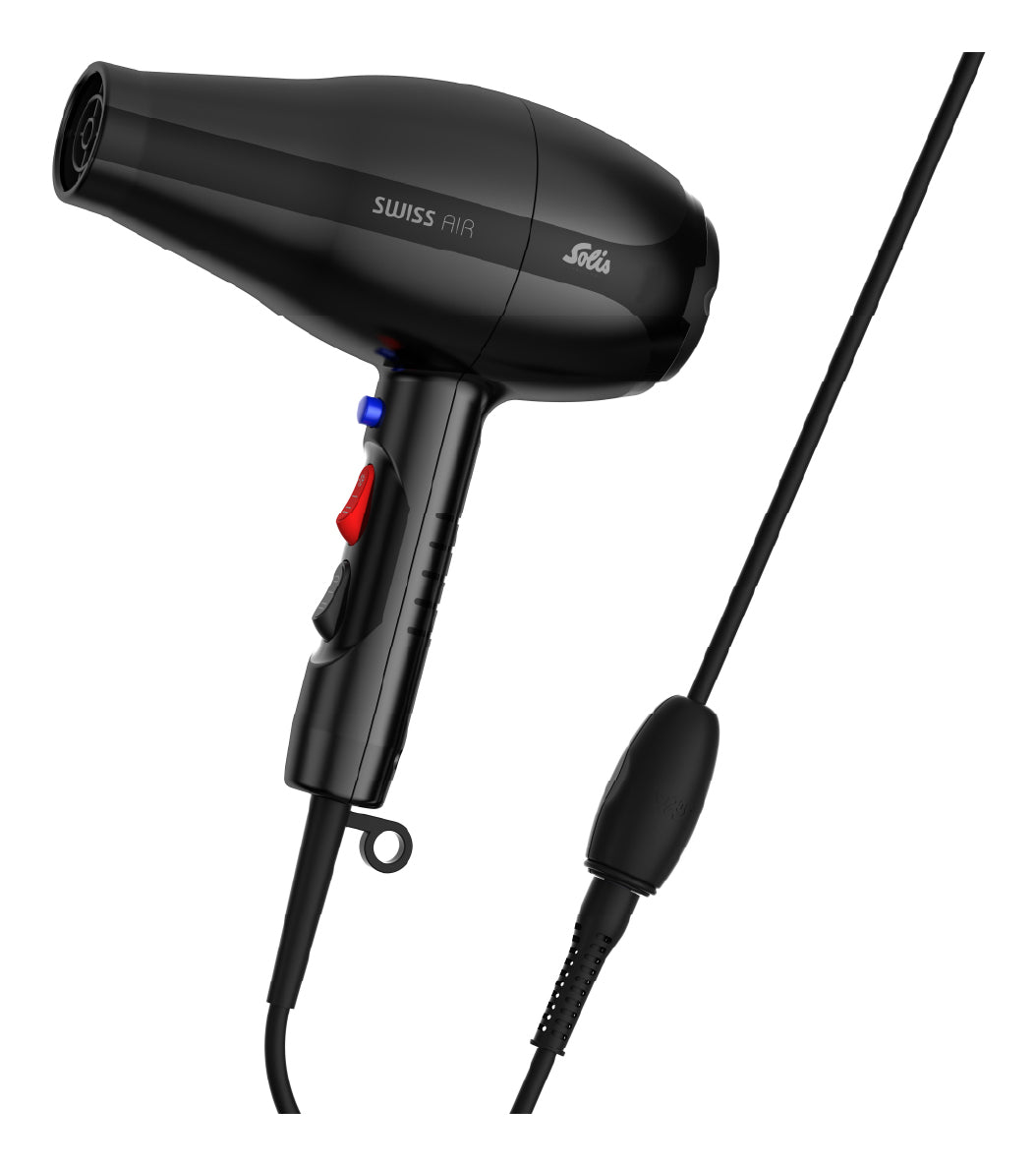Solis Haartrockner Swiss Air 3802 – 2000 W, Ionenfunktion – 3 m Kabel – Schwarz – Kunststoff