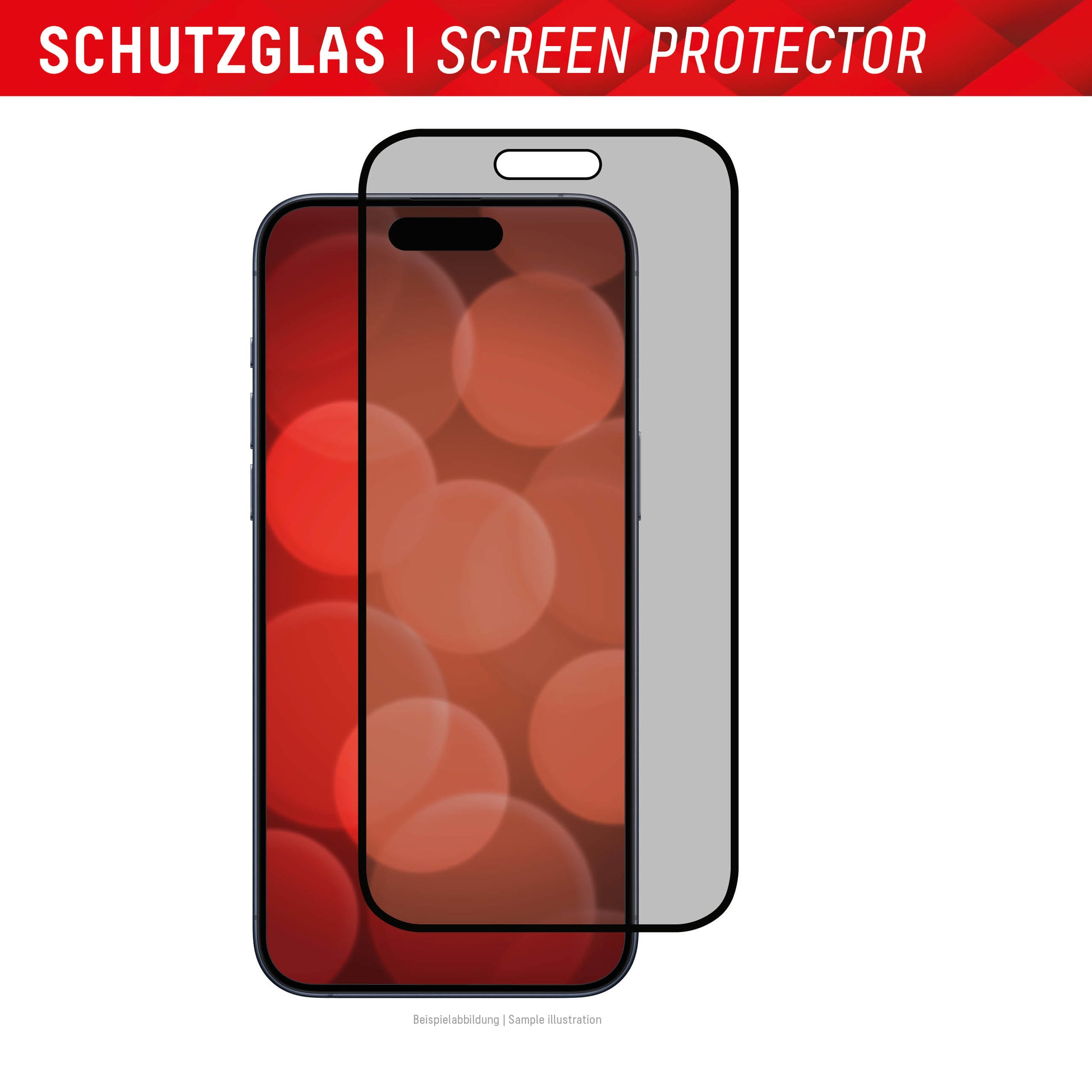 EVI Bildschirmschutzfolie – Displex Privacy Glass, Private Filterungsfunktion, iPhone 15/15 Pro