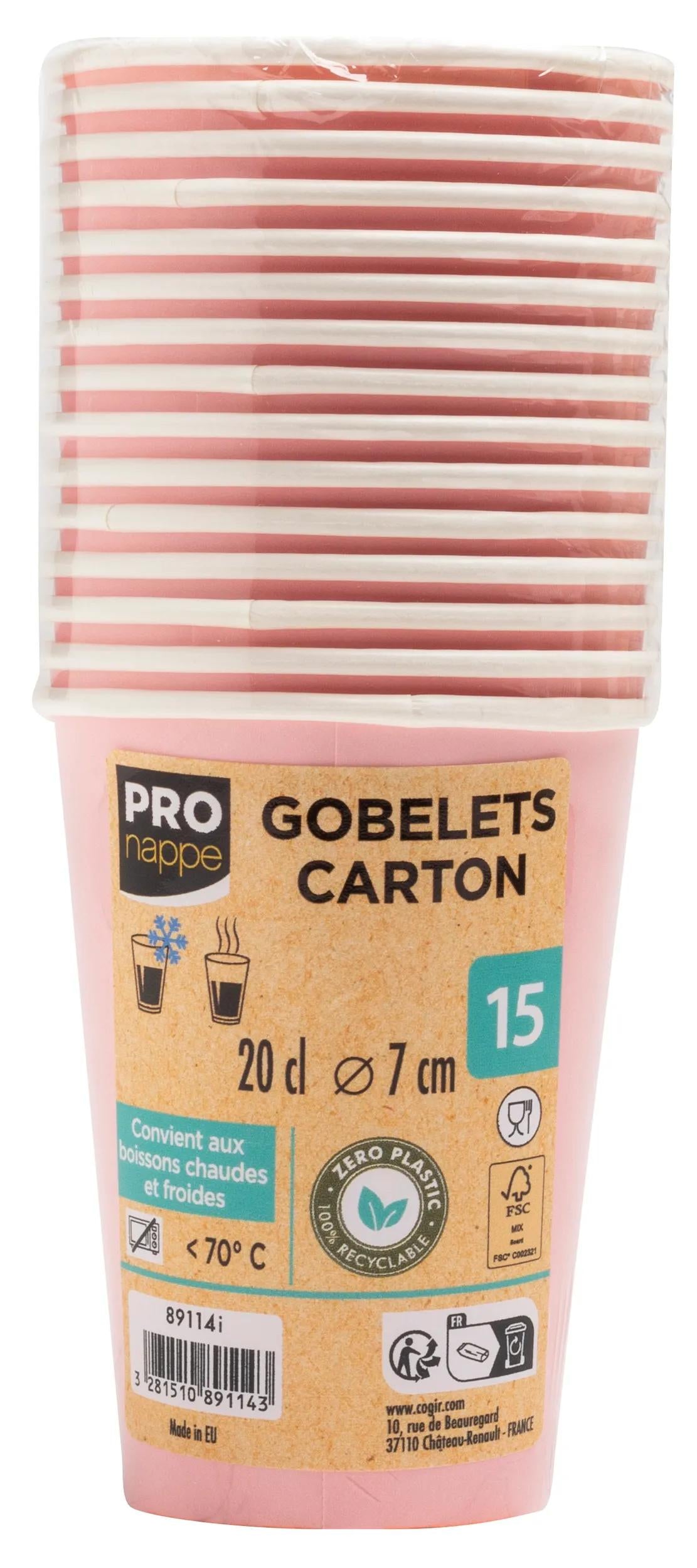 PRONAPPE Trinkbecher Karton, Rosa – 2 dl – FSC – 15 Stk.