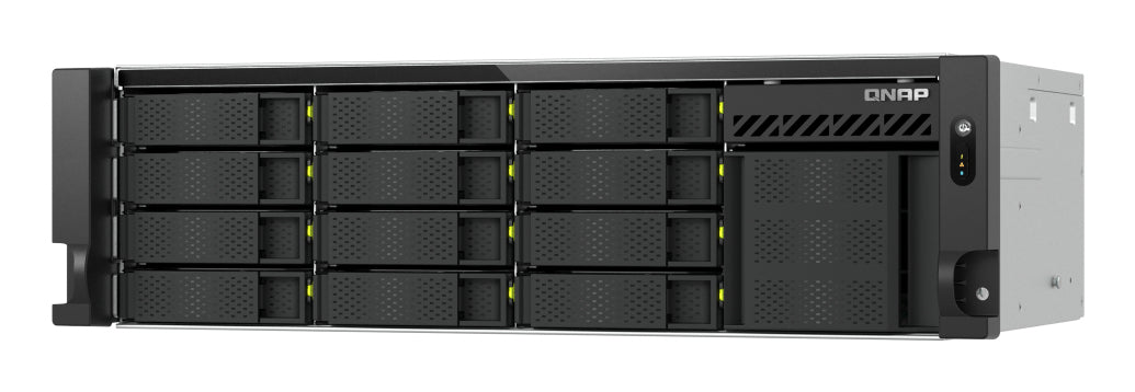 QNAP TS-h1655XeU-RP-8G-12H02 Speichergerät – 12 × 12 TB HDD enthalten, 3U, Intel Atom C5125
