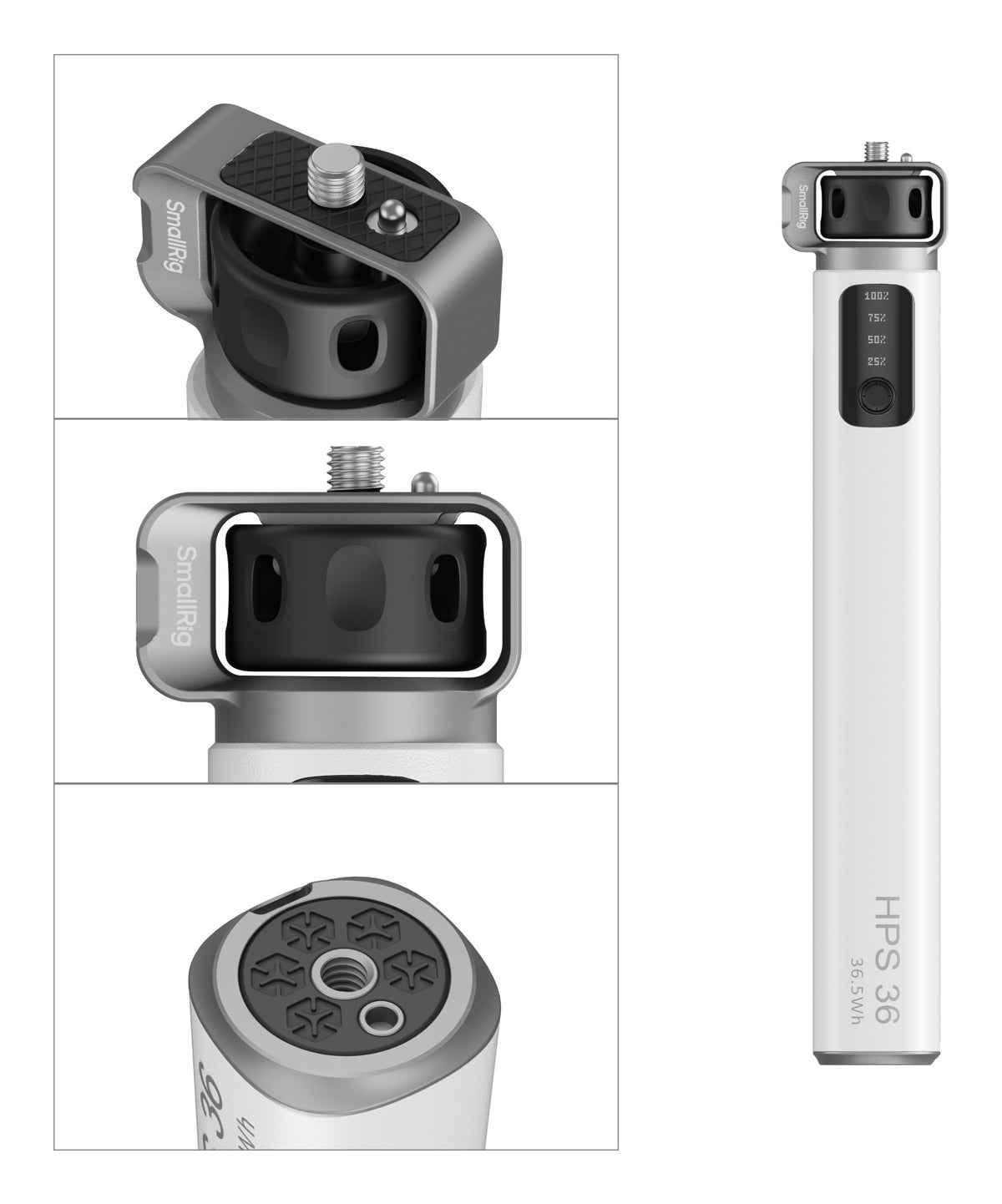 SmallRig HPS36 Power-Stick – 5000 mAh, USB-C PD 36 W, 2× USB-C – für Kamera – Silber