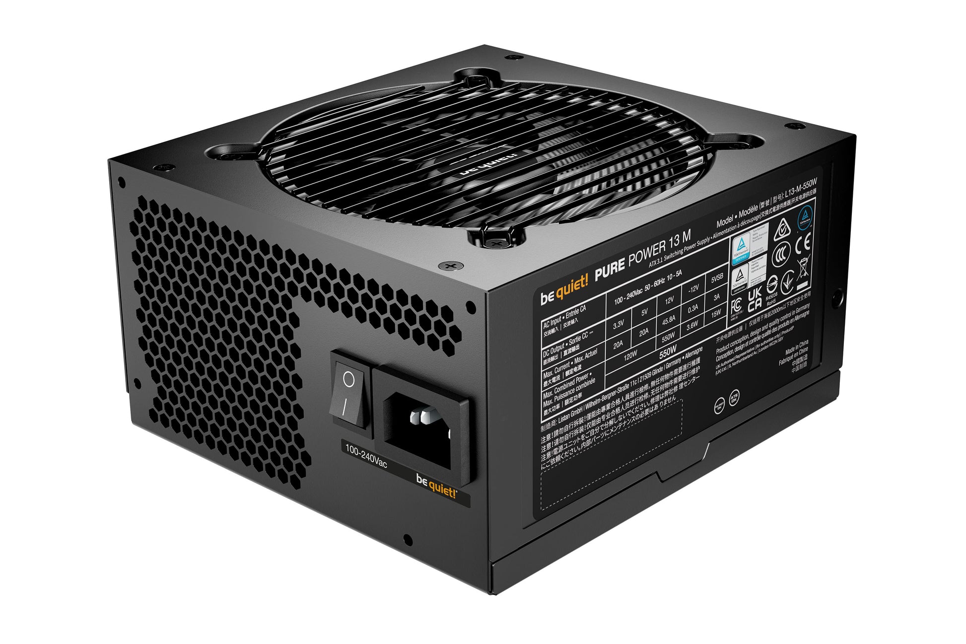 be quiet! be quiet Pure Power 13 M ATX-Netzteil 550 W 80 PLUS Gold – vollmodular, ATX 3,1, EPS 2,92