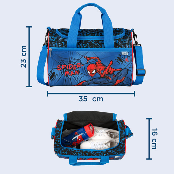 Scooli Sporttasche Spiderman – 8 l, Polyester, Schwarz, 33 × 22 × 16 cm