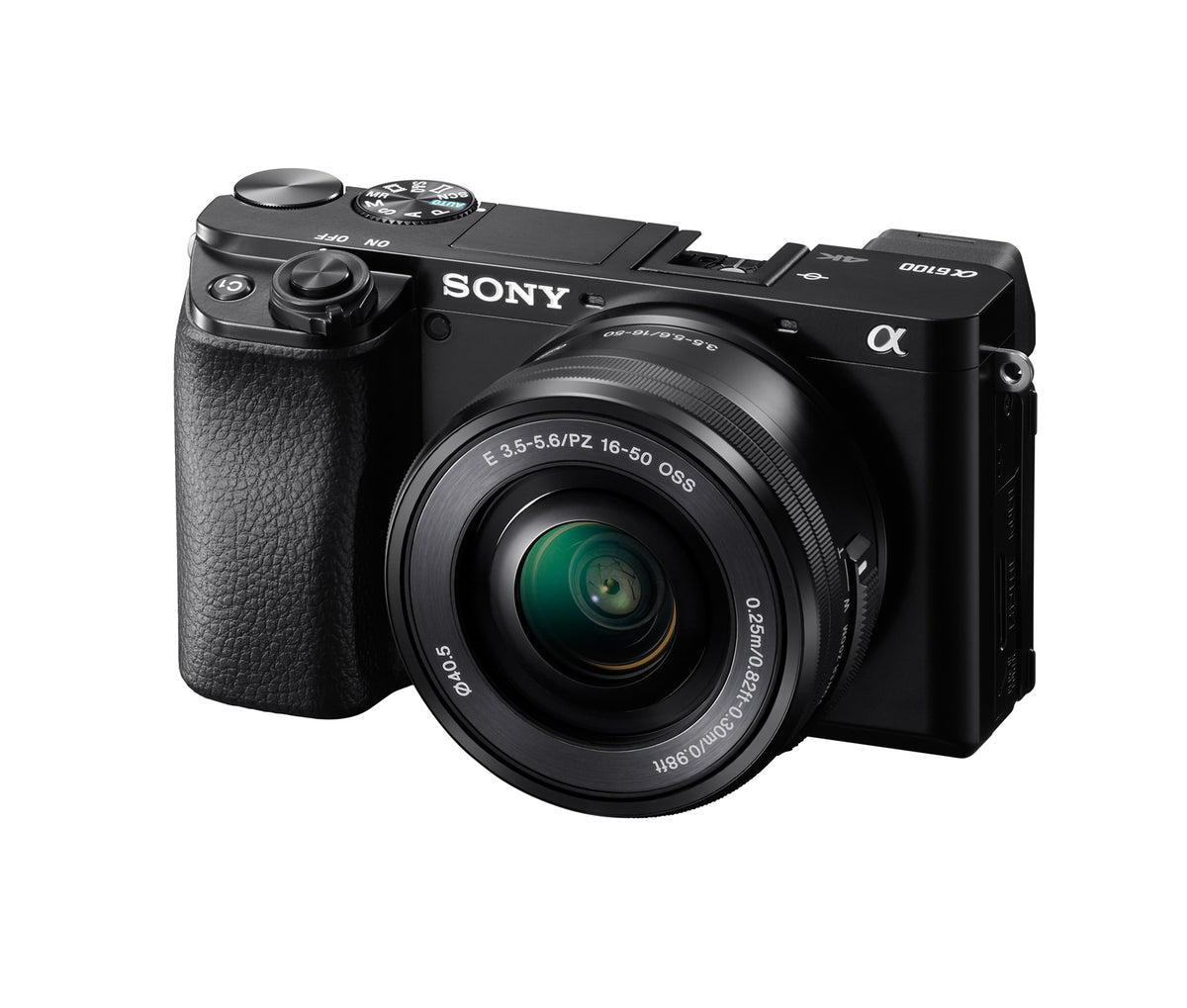 Sony Alpha 6100 – Systemkamera Kit 16–50mm, 24,2 MP APS-C, 4K 30 fps, schwarz