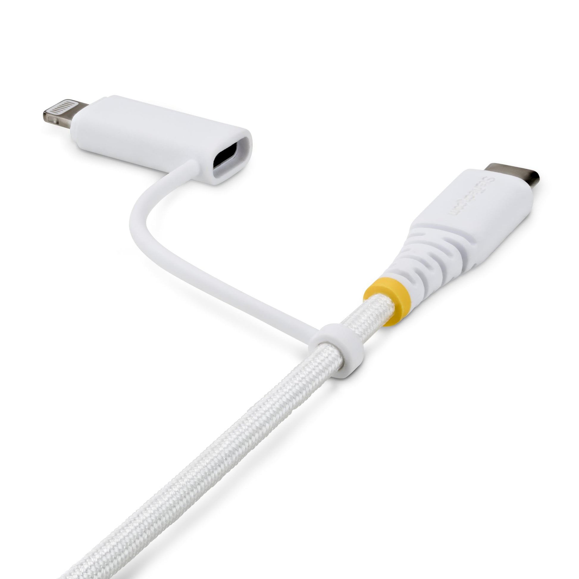 StarTech.com USB-C auf USB-C Kabel – USB 2.0 (480 Mbit/s) – 1 m – PD 60 W – mit Lightning-Adapter – Weiss