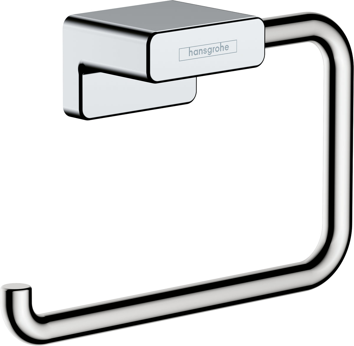 Hansgrohe Toilettenpapierhalter – Edelstahl Chrom, Wandmontiert, Zum Bohren, 14,1 × 4 × 7,7 cm