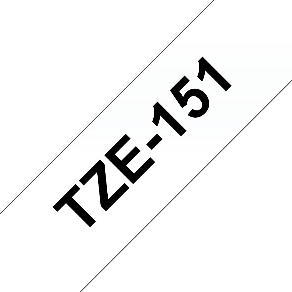 Brother Schriftband – 24 mm × 8 m, transparent, schwarz
