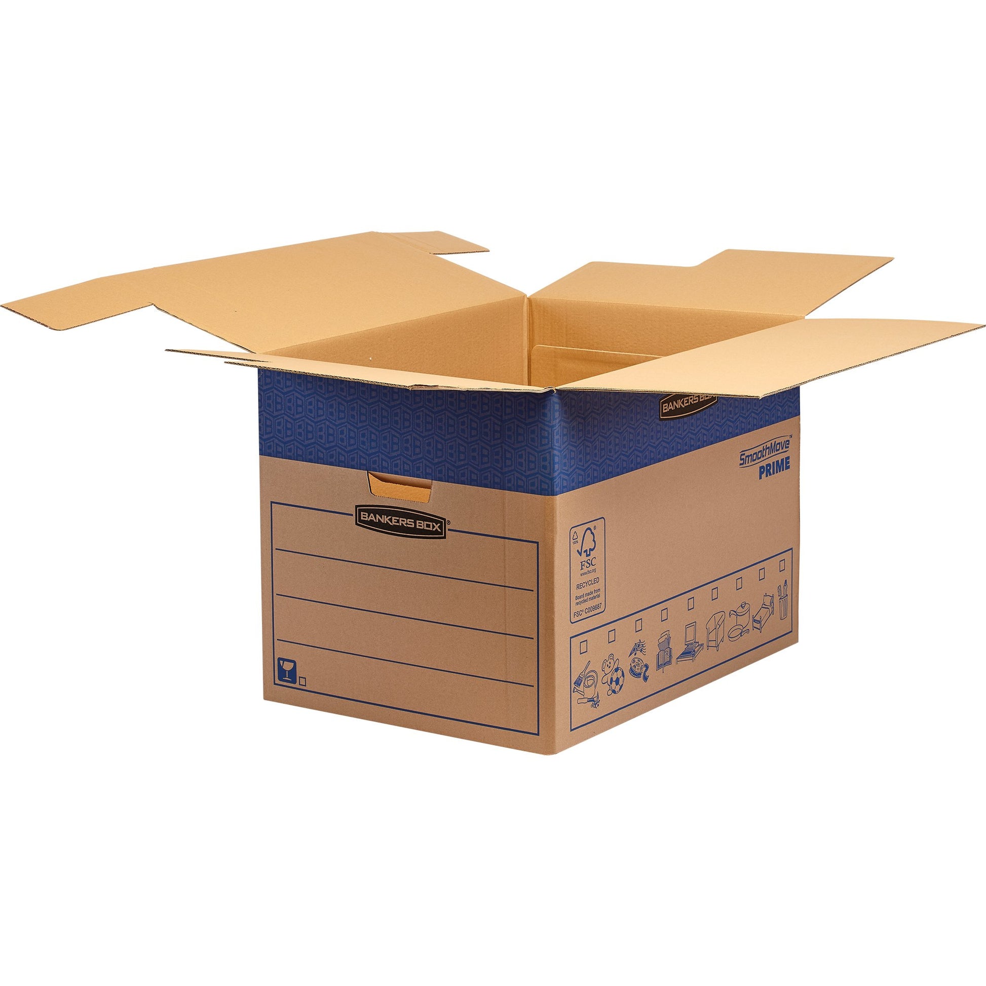 Fellowes Bankers Box Transit Umzugsbox, extra gross, braun – 632 × 480 × 463 mm – 5 Stk.