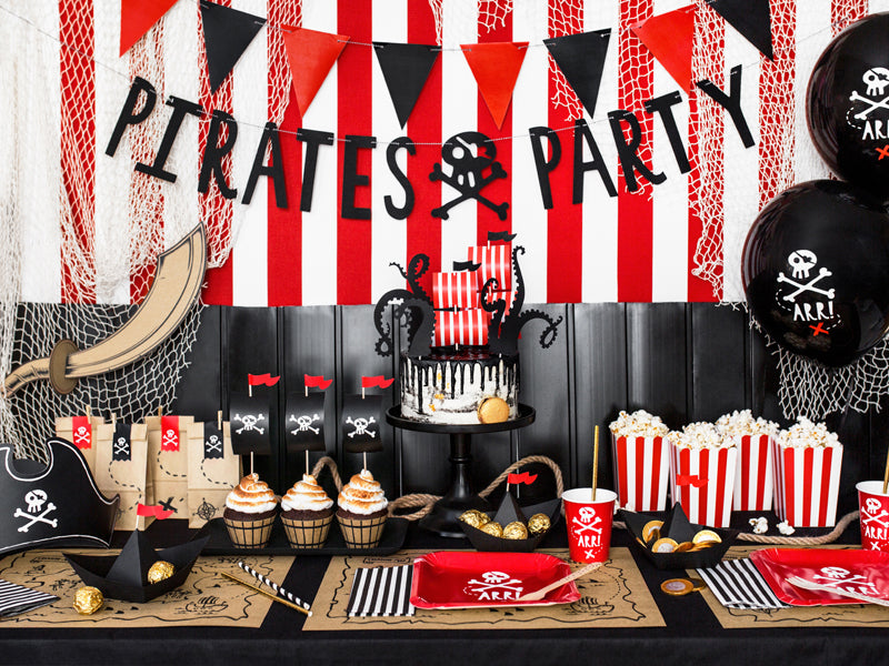 PartyDeco Piraten Luftballons – Schwarz – Ø 30 cm – Latex – 6 Stk