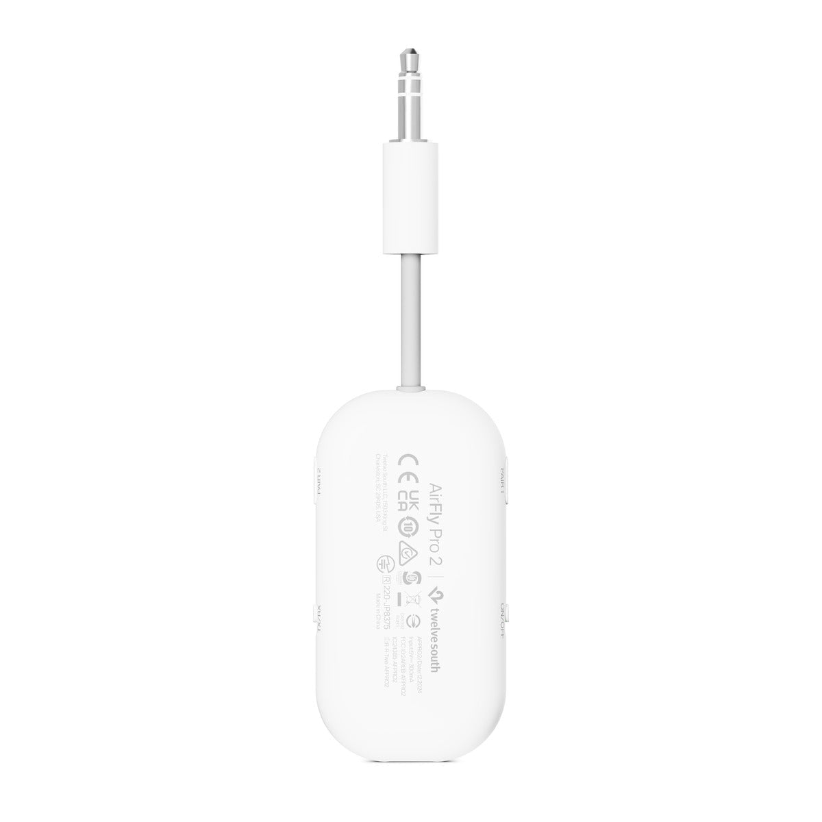 Twelve South AirFly Pro 2 – Bluetooth Audio-Adapter (Tx/Rx) – 3,5 mm/USB-C/USB-A – 25 h Akkulaufzeit – Weiss