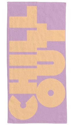 Chic-mic Strandtuch Chill Out – 90 × 180 cm, Lila/Orange, 100% Baumwolle, OEKO-TEX