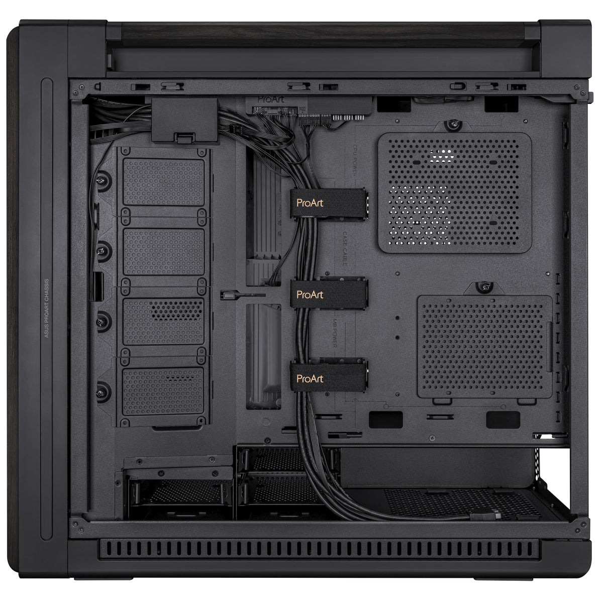 ASUS ProArt PA602 – Midi Tower – E-ATX, 8×HDD, 45 cm GPU, 2×200 mm vorne, 1×140 mm hinten, Schwarz