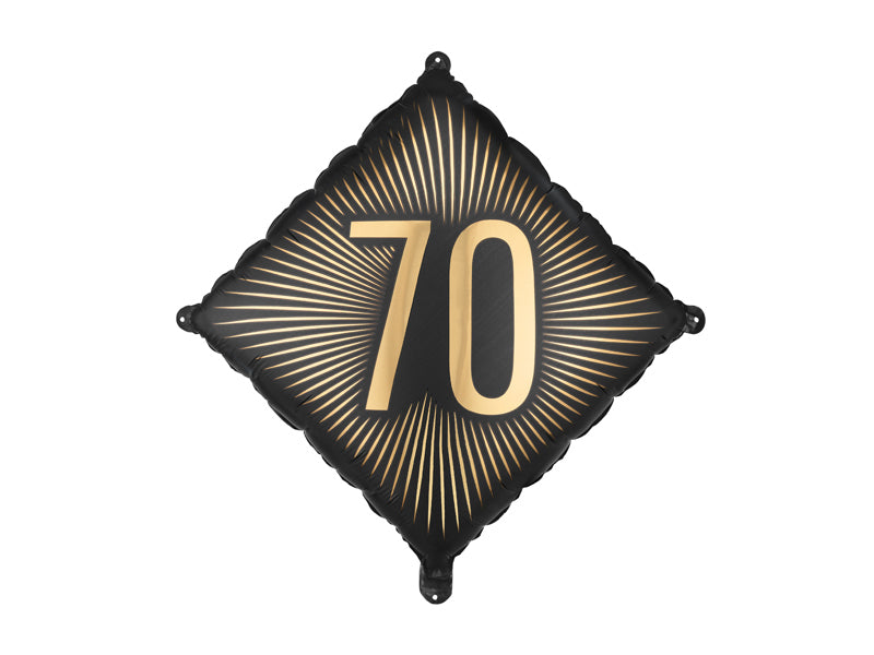 PartyDeco Folienballon Zahl 70 Geburtstag – Gold – 46 × 46 cm – Folie – 1 Stk