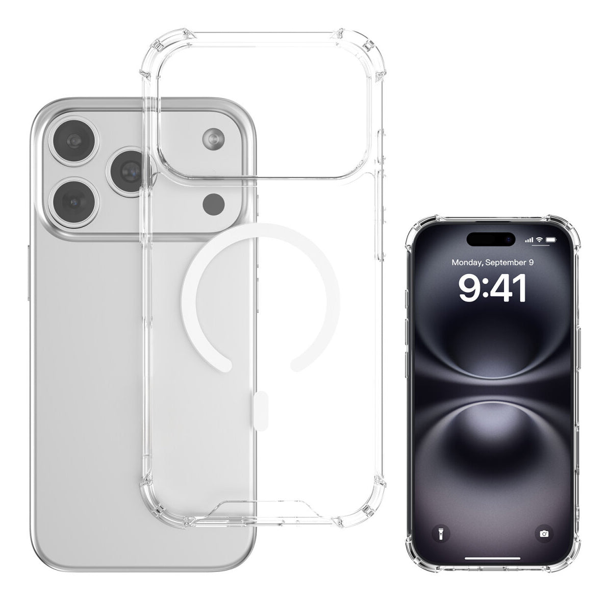 4smarts Ibiza Backcover – für Apple iPhone 17 Pro Max, MagSafe, PC+TPU, Transparent