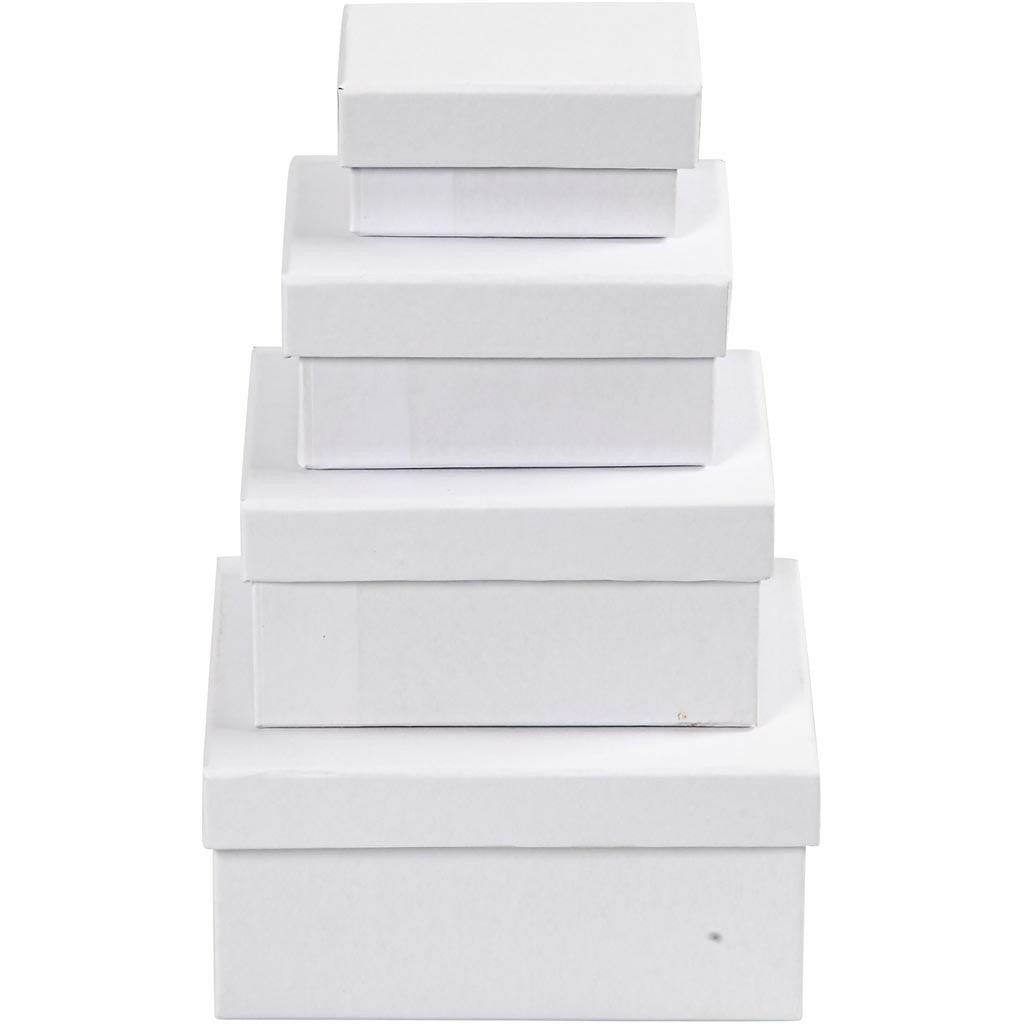 Creativ Company Geschenkbox Karton Weiss – 95 × 65 mm – 4 Stk.