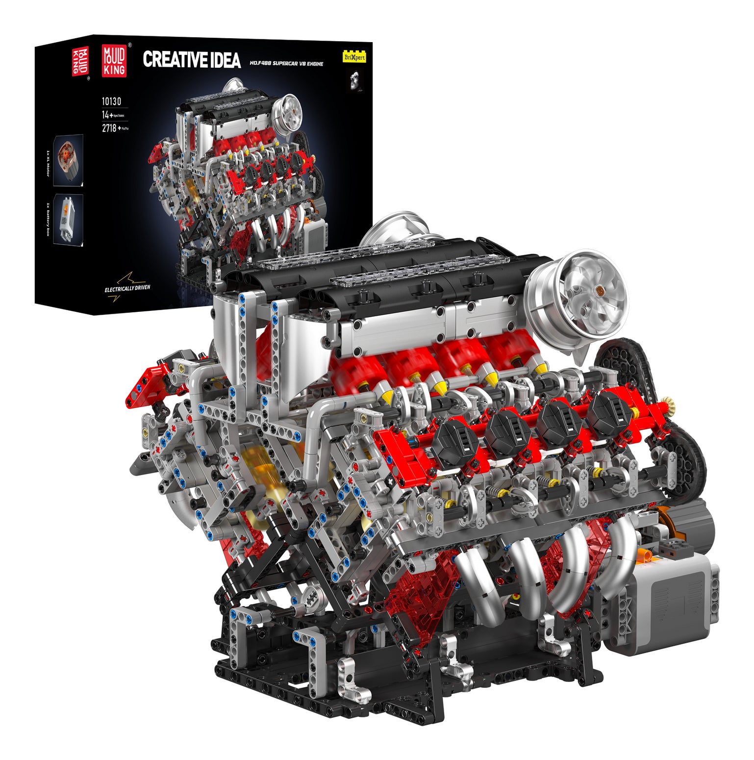 Mould King 3D Puzzle F488 Supercar V8 Motor – 2718 Teile – Kunststoff – ab 14 Jahren