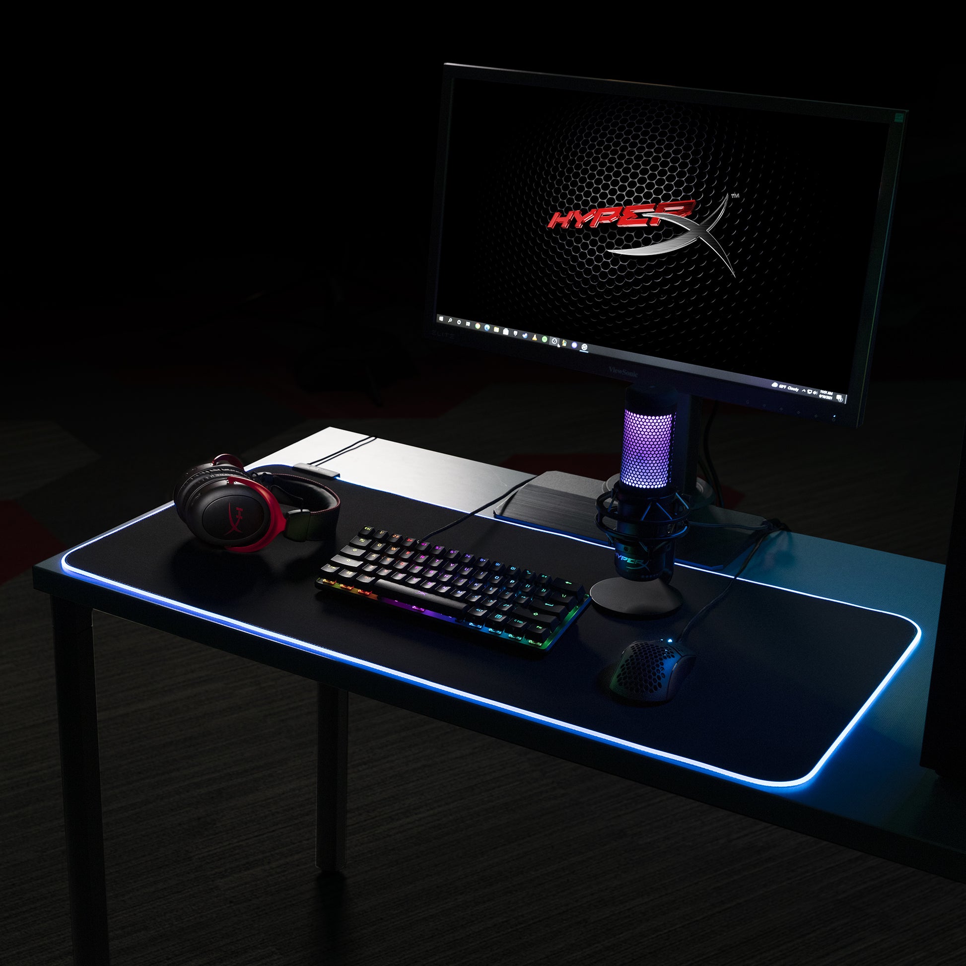 HyperX Pulsefire Mat – Gaming-Mauspad – 195 × 150 × 3 mm, Stoff, Gummi, Schwarz